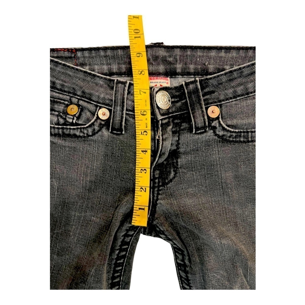 True Religion Stella Big T Black Jeans 29 Made in USA Skinny Low Rise Vintage - Picture 12 of 14